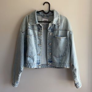 ZARA Boyfriend Cropped Jean Jacket